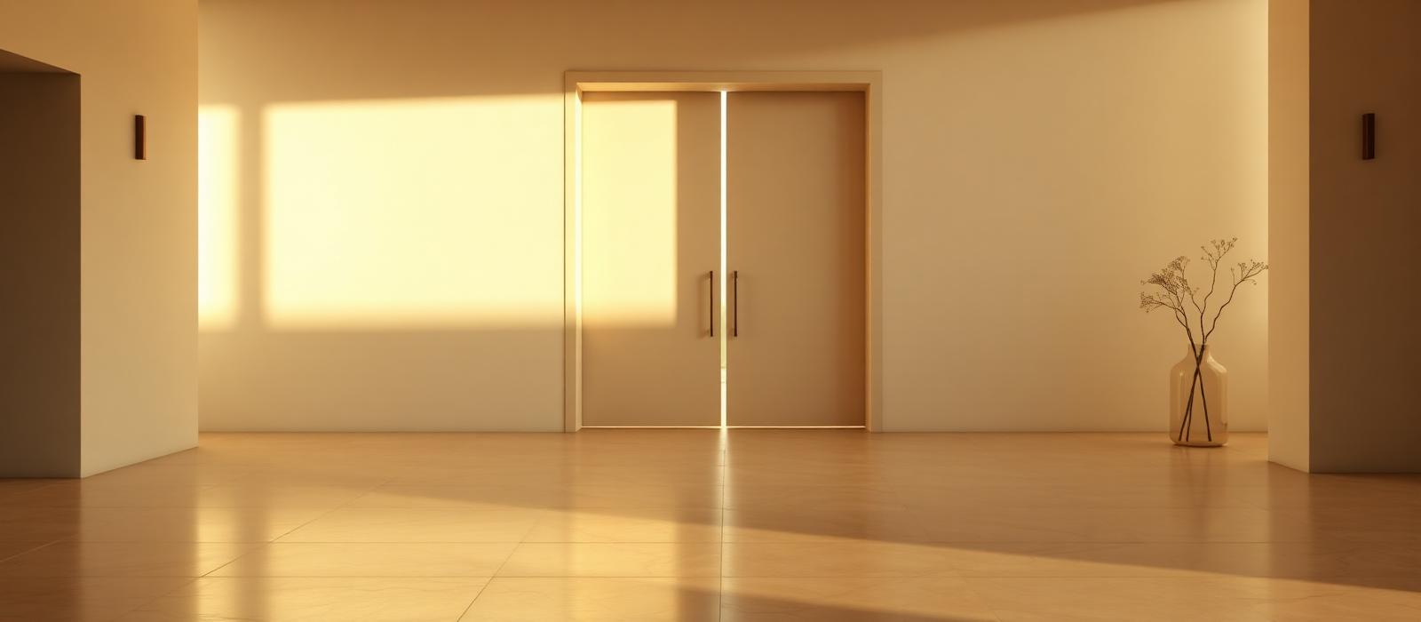 Sunlight crossing a minimalist entryway — the door to a smarter home